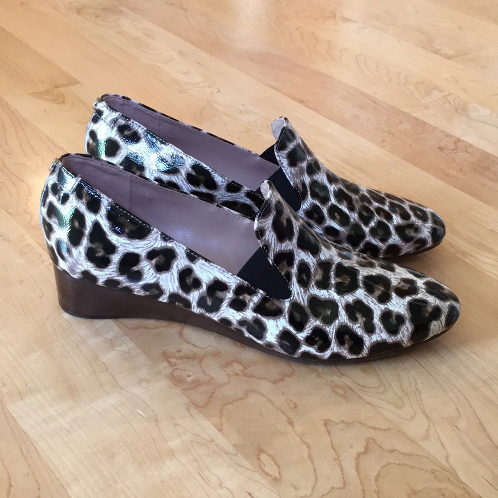 Taryn Rose Claudia Leopard Wedge Slip-on L…